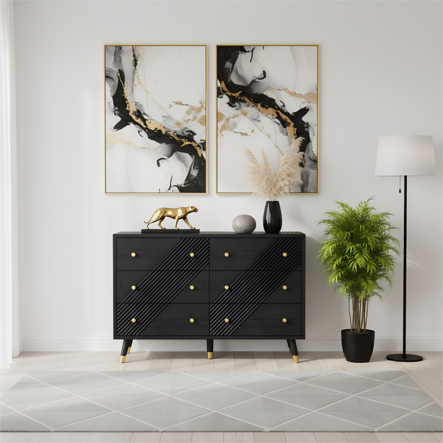 Obsidian 6-Drawer Dresser